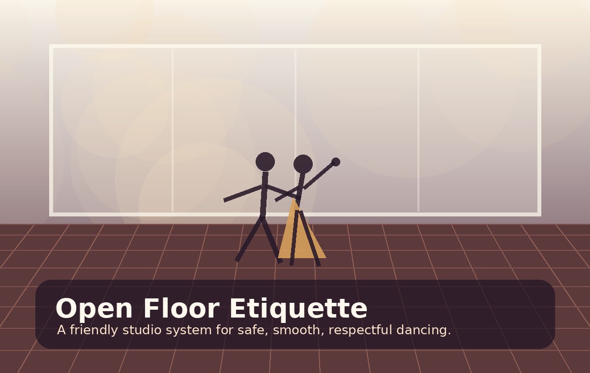 Ballroom studio floor etiquette illustration